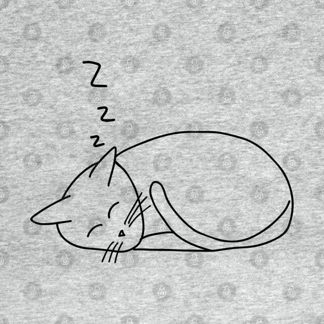 Cute Hand drawn sleeping kitty cat by MidnightSky07